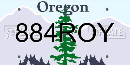 884ROY Oregon License Plate
