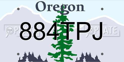 884TPJ Oregon License Plate