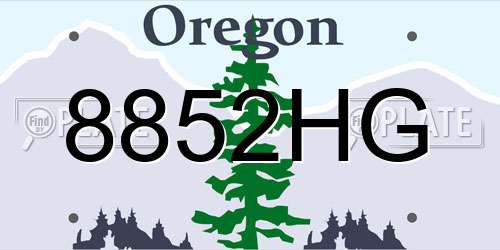 8852HG Oregon License Plate