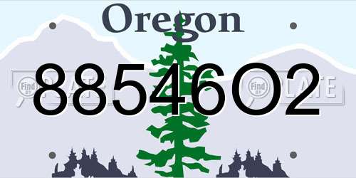 88546O2 Oregon License Plate