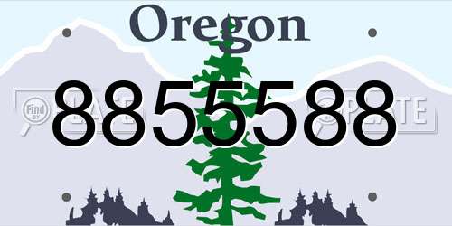 8855588 Oregon License Plate