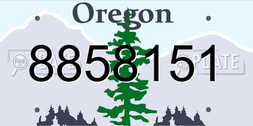 8858151 Oregon License Plate