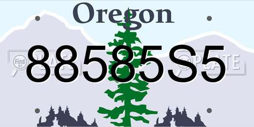 88585S5 Oregon License Plate