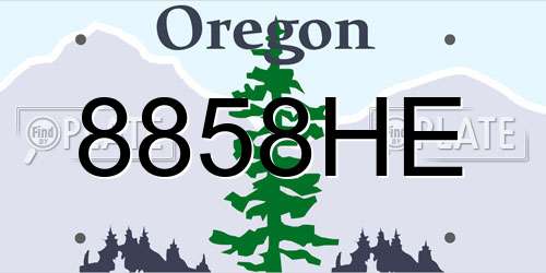 8858HE Oregon License Plate