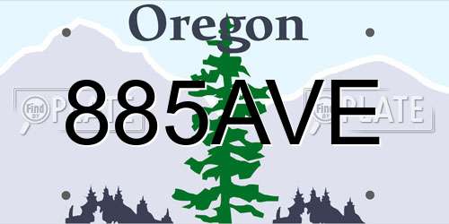 885AVE Oregon License Plate