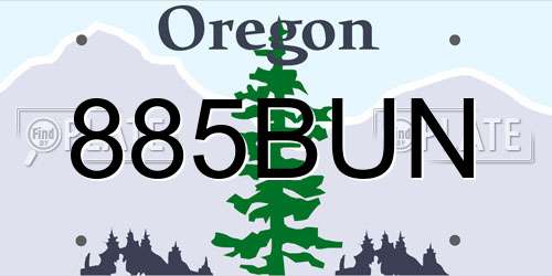 885BUN Oregon License Plate