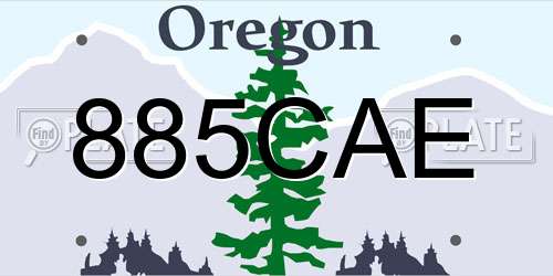 885CAE Oregon License Plate