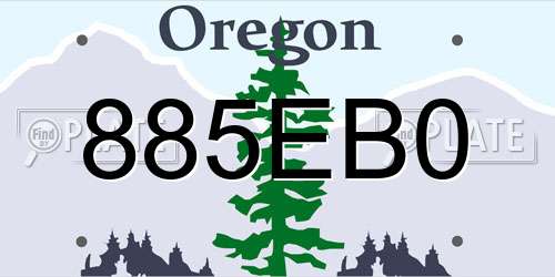 885EB0 Oregon License Plate