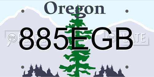 885EGB Oregon License Plate