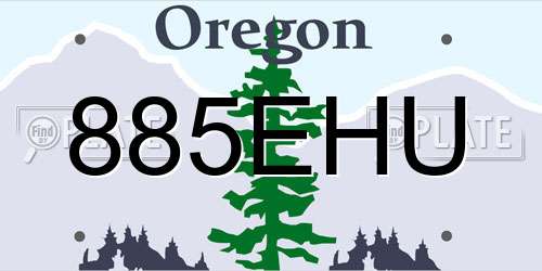 885EHU Oregon License Plate