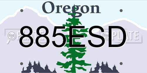 885ESD Oregon License Plate