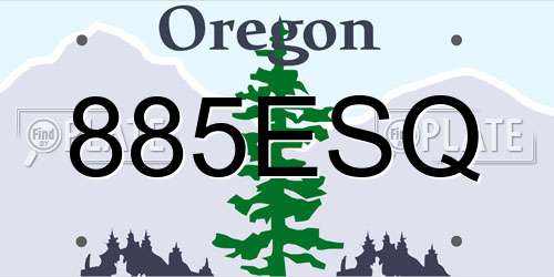 885ESQ Oregon License Plate
