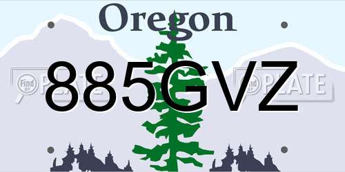 885GVZ Oregon License Plate