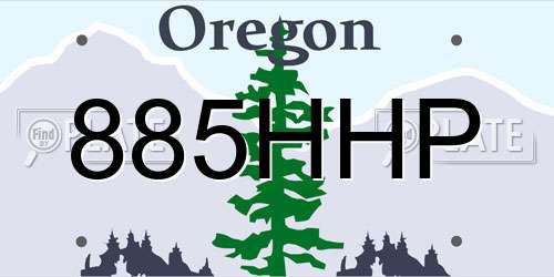 885HHP Oregon License Plate