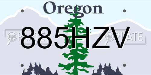 885HZV Oregon License Plate