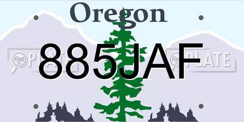 885JAF Oregon License Plate