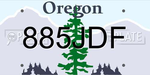 885JDF Oregon License Plate