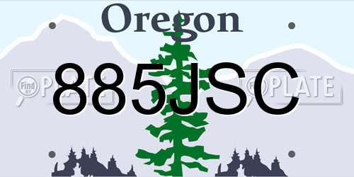 885JSC Oregon License Plate