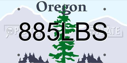 885LBS Oregon License Plate