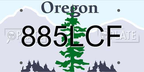 885LCF Oregon License Plate