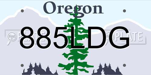 885LDG Oregon License Plate