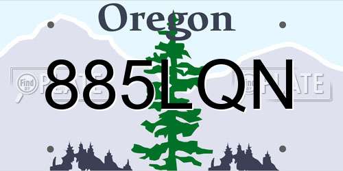 885LQN Oregon License Plate