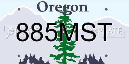 885MST Oregon License Plate