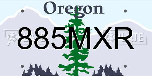 885MXR Oregon License Plate