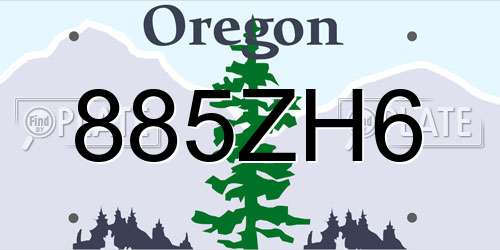 885ZH6 Oregon License Plate