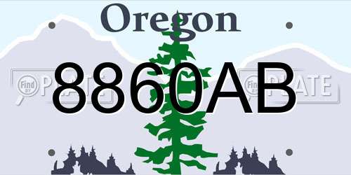 8860AB Oregon License Plate