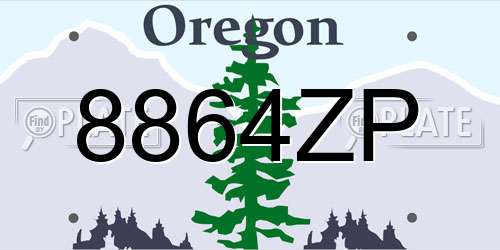 8864ZP Oregon License Plate