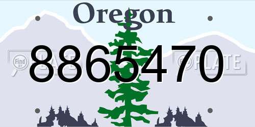 8865470 Oregon License Plate