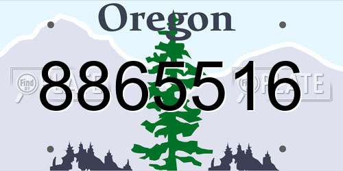 8865516 Oregon License Plate