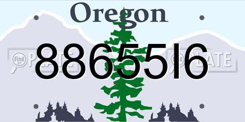 88655I6 Oregon License Plate