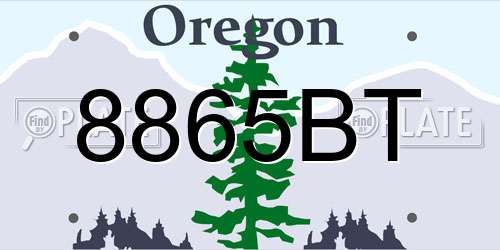 8865BT Oregon License Plate