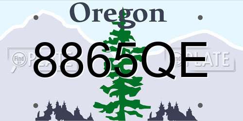 8865QE Oregon License Plate