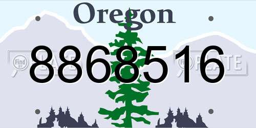 8868516 Oregon License Plate