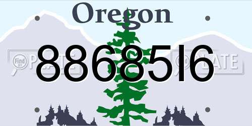 88685I6 Oregon License Plate