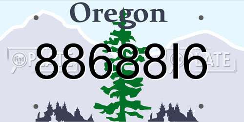 88688I6 Oregon License Plate