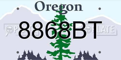 8868BT Oregon License Plate