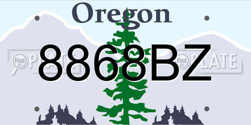 8868BZ Oregon License Plate