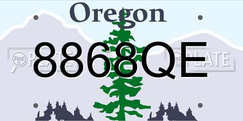 8868QE Oregon License Plate