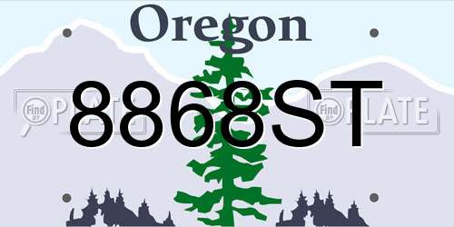 8868ST Oregon License Plate