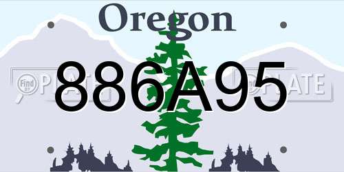 886A95 Oregon License Plate