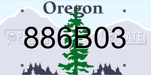 886B03 Oregon License Plate