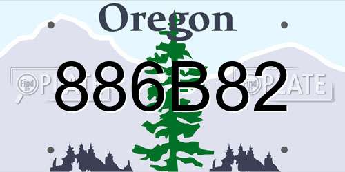 886B82 Oregon License Plate