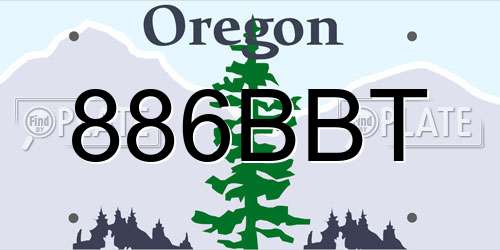 886BBT Oregon License Plate