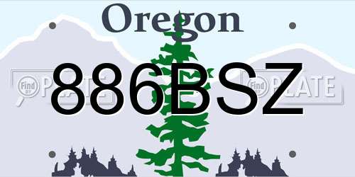 886BSZ Oregon License Plate