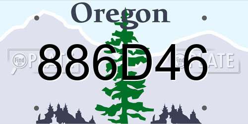 886D46 Oregon License Plate