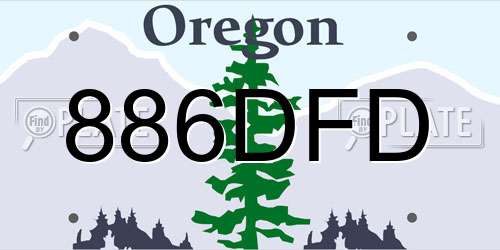 886DFD Oregon License Plate